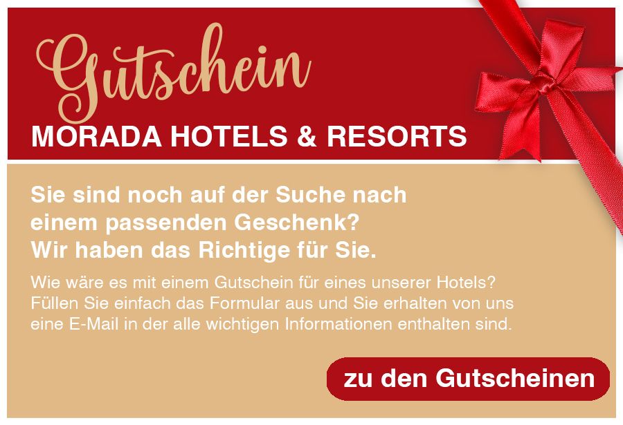 Jetzt MORADA Gutschein sichern ? f?r Urlaub oder zum Verschenken